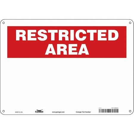 Safety Sign, 10 in Height, 14 in Width, Aluminum, Horizontal Rectangle, English, 473D83 MPN:473D83