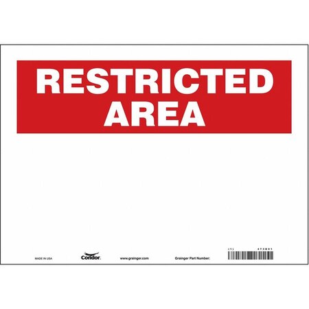 Safety Sign, 10 in Height, 14 in Width, Vinyl, Horizontal Rectangle, English, 473D91 MPN:473D91