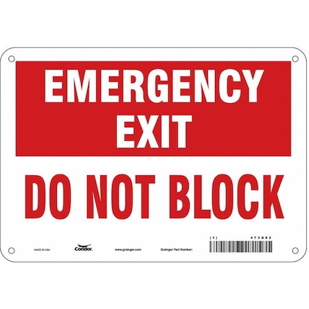 Safety Sign, 7 in Height, 10 in Width, Aluminum, Vertical Rectangle, English, 473D93 MPN:473D93