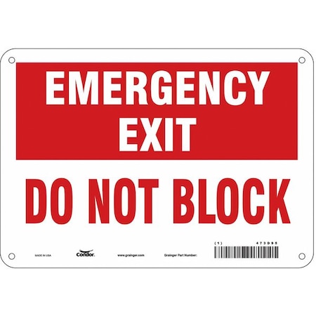 Safety Sign, 7 in Height, 10 in Width, Polyethylene, Vertical Rectangle, English, 473D95 MPN:473D95