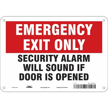 Safety Sign, 7 in Height, 10 in Width, Aluminum, Vertical Rectangle, English, 473F27 MPN:473F27