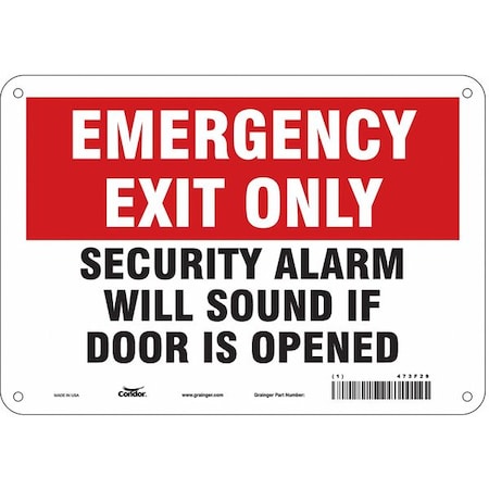 Safety Sign, 7 in Height, 10 in Width, Polyethylene, Vertical Rectangle, English, 473F29 MPN:473F29