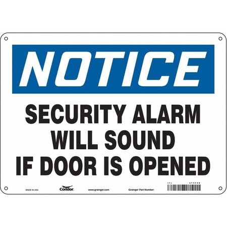 Safety Sign, 10 in Height, 14 in Width, Aluminum, Horizontal Rectangle, English, 473F48 MPN:473F48