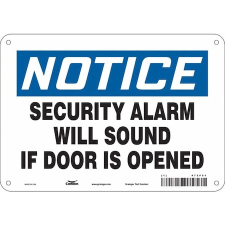 Safety Sign, 7 in Height, 10 in Width, Polyethylene, Vertical Rectangle, English, 473F51 MPN:473F51