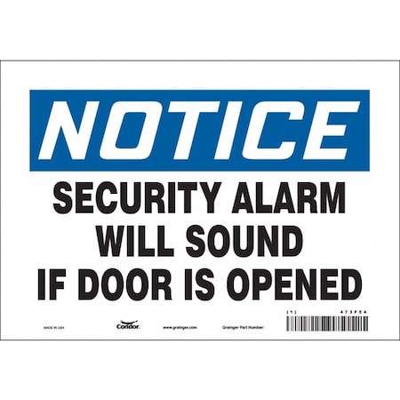 Safety Sign, 7 in Height, 10 in Width, Vinyl, Vertical Rectangle, English, 473F54 MPN:473F54