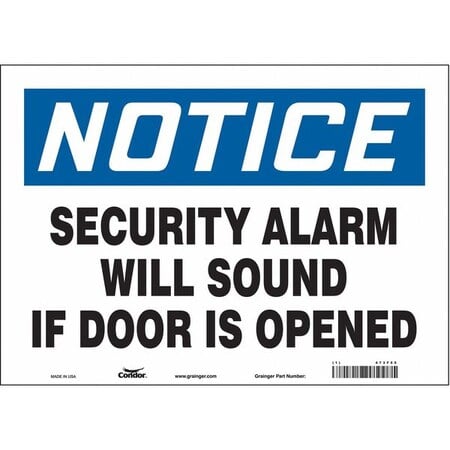 Safety Sign, 10 in Height, 14 in Width, Vinyl, Horizontal Rectangle, English, 473F55 MPN:473F55