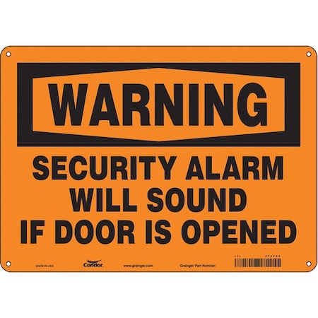Safety Sign, 10 in Height, 14 in Width, Aluminum, Horizontal Rectangle, English, 473F65 MPN:473F65