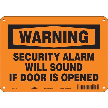 Safety Sign, 7 in Height, 10 in Width, Polyethylene, Vertical Rectangle, English, 473F67 MPN:473F67