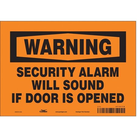 Safety Sign, 7 in Height, 10 in Width, Vinyl, Vertical Rectangle, English, 473F70 MPN:473F70