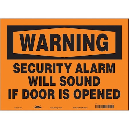 Safety Sign, 10 in Height, 14 in Width, Vinyl, Horizontal Rectangle, English, 473F71 MPN:473F71