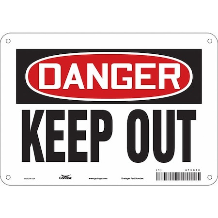 Safety Sign, 7 in Height, 10 in Width, Aluminum, Vertical Rectangle, English, 473G10 MPN:473G10