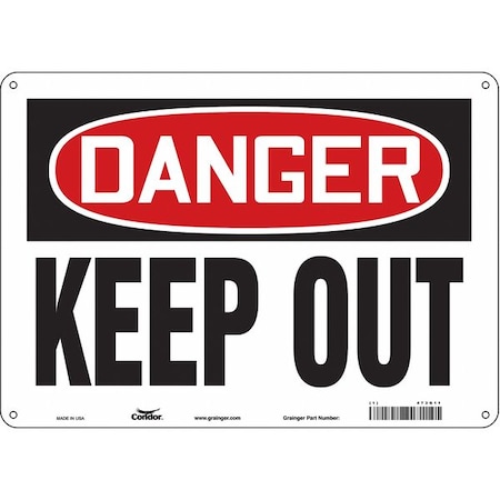 Danger, Keep Out, 14 in W x 10 in H, Horizontal Rectangle, Aluminum, 473G11 MPN:473G11