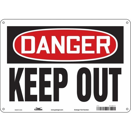 Safety Sign, 10 in Height, 14 in Width, Polyethylene, Horizontal Rectangle, English, 473G17 MPN:473G17