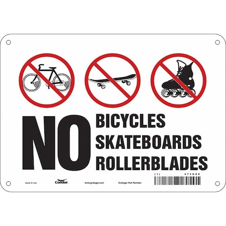 Safety Sign, 7 in Height, 10 in Width, Aluminum, Vertical Rectangle, English, 473G80 MPN:473G80