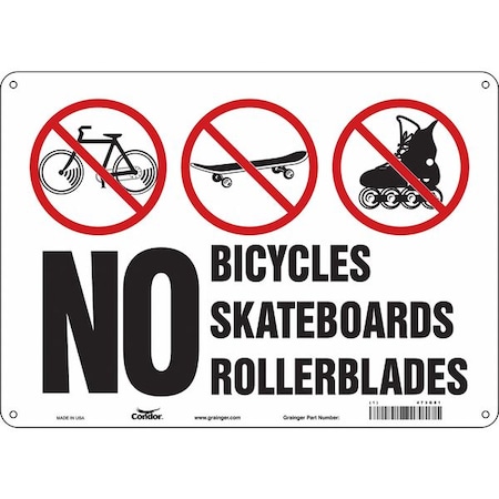Safety Sign, 10 in Height, 14 in Width, Aluminum, Horizontal Rectangle, English, 473G81 MPN:473G81