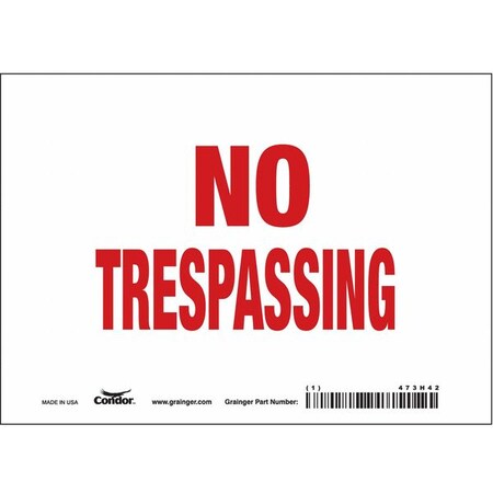 Safety Sign, 5 in Height, 7 in Width, Vinyl, Horizontal Rectangle, English, 473H42 MPN:473H42