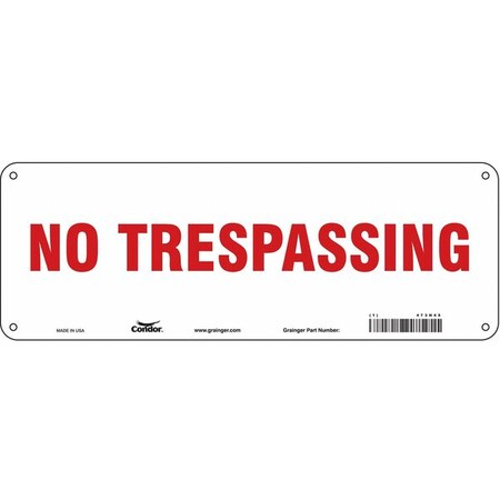 Safety Sign, 5 in H, 14 in W, Aluminum, Vertical Rectangle, English, 473H45 MPN:473H45
