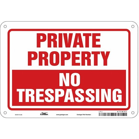 Safety Sign, 7 in Height, 10 in Width, Aluminum, Vertical Rectangle, English, 473H52 MPN:473H52