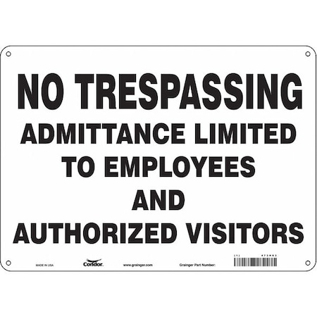 Safety Sign, 10 in Height, 14 in Width, Polyethylene, Horizontal Rectangle, English, 473H63 MPN:473H63