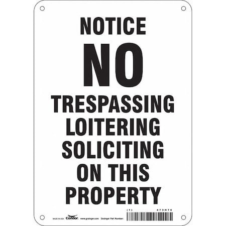 Safety Sign, 10 in Height, 7 in Width, Aluminum, Horizontal Rectangle, English, 473H76 MPN:473H76
