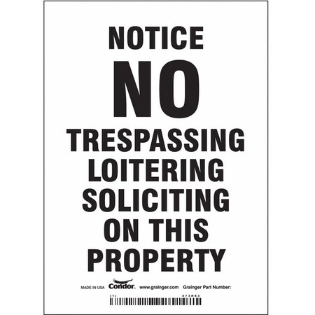 Safety Sign, 7 in H, 5 in W, Vinyl, Vertical Rectangle, English, 473H83 MPN:473H83