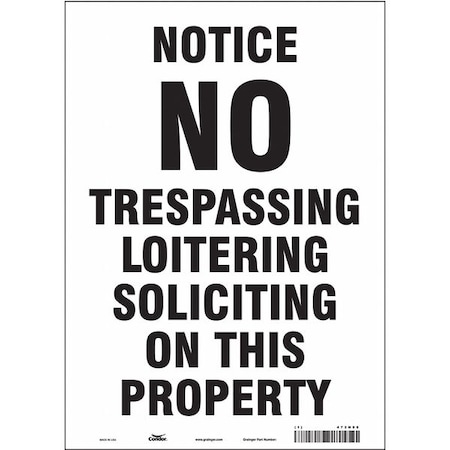 Safety Sign, 14 in Height, 10 in Width, Vinyl, Vertical Rectangle, English, 473H85 MPN:473H85
