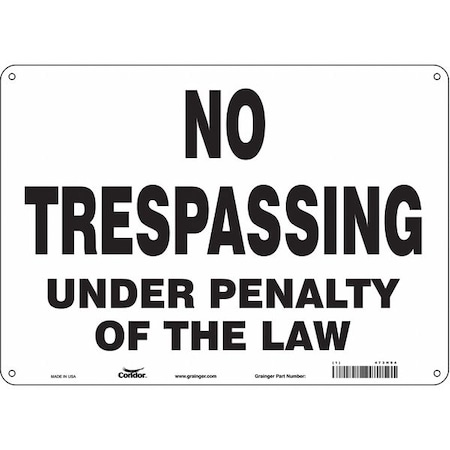 Safety Sign, 10 in Height, 14 in Width, Aluminum, Horizontal Rectangle, English, 473H94 MPN:473H94