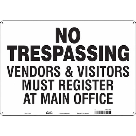 Safety Sign, 14 in Height, 20 in Width, Fiberglass, Horizontal Rectangle, English MPN:473J07