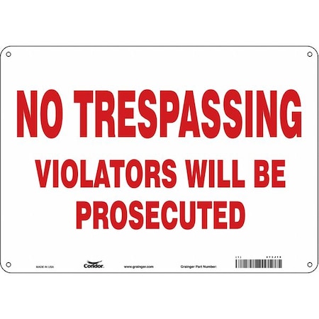 Safety Sign, 10 in Height, 14 in Width, Aluminum, Horizontal Rectangle, English, 473J15 MPN:473J15