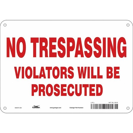 Safety Sign, 7 in Height, 10 in Width, Polyethylene, Vertical Rectangle, English, 473J20 MPN:473J20