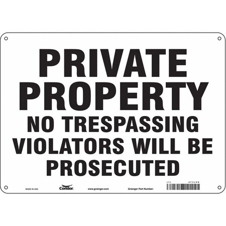Safety Sign, 10 in Height, 14 in Width, Aluminum, Horizontal Rectangle, English, 473J28 MPN:473J28
