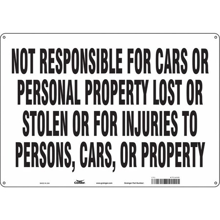 Safety Sign, 14 in H, 20 in W, Polyethylene, Horizontal Rectangle, English, 473J60 MPN:473J60