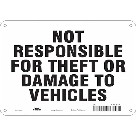 Safety Sign, 7 in Height, 10 in Width, Aluminum, Vertical Rectangle, English, 473J64 MPN:473J64