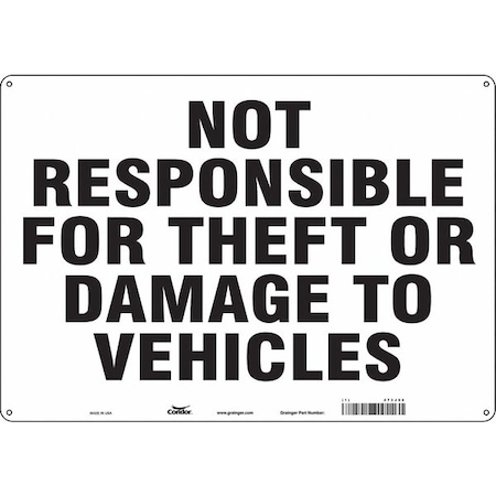 Safety Sign, 14 in H, 20 in W, Aluminum, Horizontal Rectangle, English, 473J66 MPN:473J66
