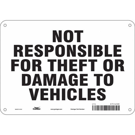 Safety Sign, 7 in Height, 10 in Width, Polyethylene, Vertical Rectangle, English, 473J68 MPN:473J68