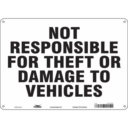 Safety Sign, 10 in Height, 14 in Width, Polyethylene, Horizontal Rectangle, English, 473J69 MPN:473J69