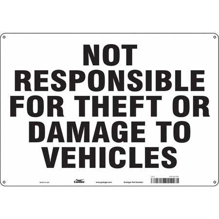 Safety Sign, 14 in H, 20 in W, Polyethylene, Horizontal Rectangle, English, 473J70 MPN:473J70