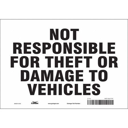 Safety Sign, 7 in Height, 10 in Width, Vinyl, Vertical Rectangle, English, 473J71 MPN:473J71