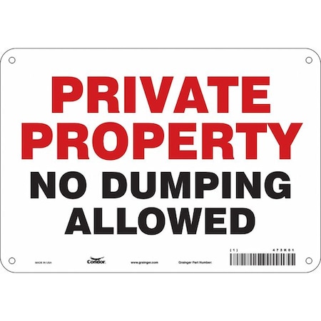 Safety Sign, 7 in Height, 10 in Width, Aluminum, Vertical Rectangle, English, 473K01 MPN:473K01