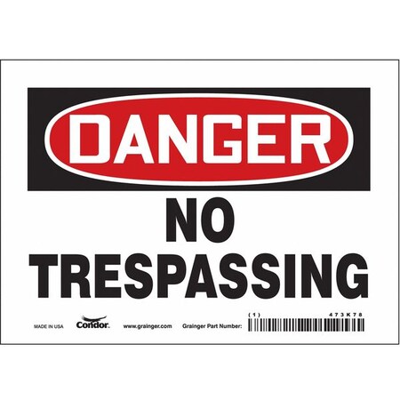 Safety Sign, 5 in Height, 7 in Width, Vinyl, Horizontal Rectangle, English, 473K78 MPN:473K78