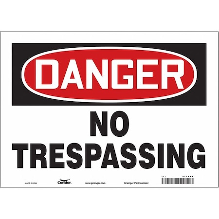 Safety Sign, 10 in Height, 14 in Width, Vinyl, Horizontal Rectangle, English, 473K80 MPN:473K80