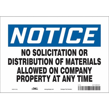 Safety Sign, 7 in Height, 10 in Width, Vinyl, Vertical Rectangle, English, 473K91 MPN:473K91