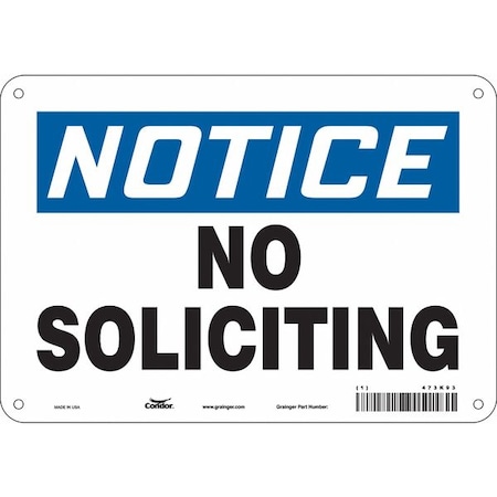 Safety Sign, 7 in Height, 10 in Width, Aluminum, Vertical Rectangle, English, 473K93 MPN:473K93