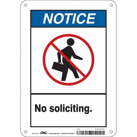 Safety Sign, 10 in Height, 7 in Width, Polyethylene, Horizontal Rectangle, English, 473L03 MPN:473L03