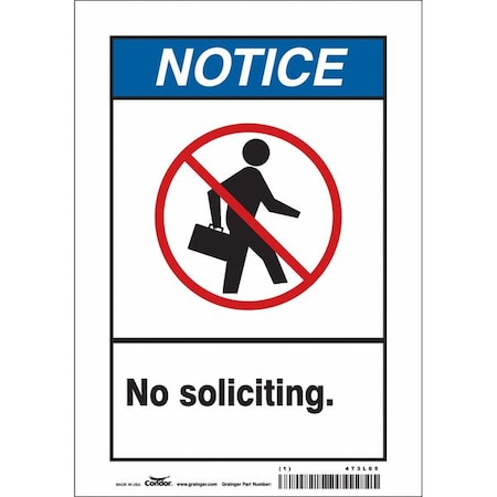 Safety Sign, 10 in Height, 7 in Width, Vinyl, Horizontal Rectangle, English, 473L05 MPN:473L05