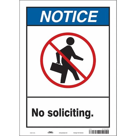 Safety Sign, 14 in Height, 10 in Width, Vinyl, Vertical Rectangle, English, 473L06 MPN:473L06