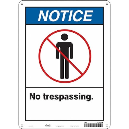 Safety Sign, 14 in Height, 10 in Width, Aluminum, Vertical Rectangle, English, 473L12 MPN:473L12