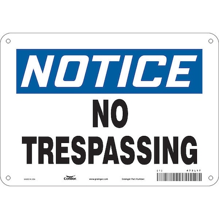 Safety Sign, 7 in Height, 10 in Width, Aluminum, Vertical Rectangle, English, 473L17 MPN:473L17