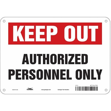 Safety Sign, 7 in Height, 10 in Width, Polyethylene, Vertical Rectangle, English, 473L76 MPN:473L76