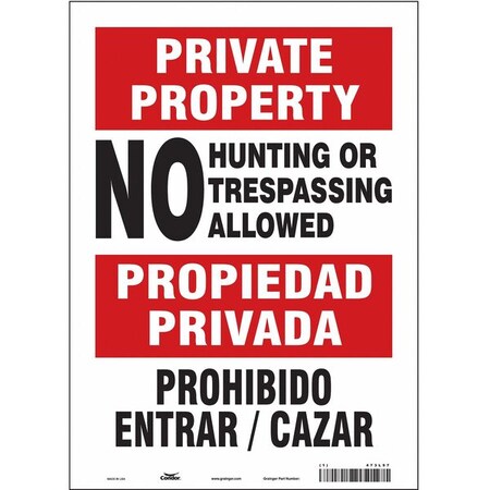 Safety Sign, 14 in Height, 10 in Width, Vinyl, Vertical Rectangle, English, Spanish, 473L97 MPN:473L97